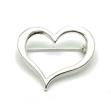 Sterling Silber Brosche Herz massiv 925 Empress