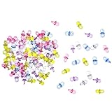 Oblique Unique Mini Schnuller Mix Bunt Transparent Babyschnuller Tischdekoration Streudeko Taufe Geburt Dekoration Baby Shower - 2cm - 100 Stk