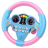 PDirat ﻿Lenkrad Kinder, Kinder Lenkrad Für Auto, Lenkrad Spielzeug Für Kinder Ab 2 Jahren, 20 cm Pink, Motorikspielzeug Für Autofahrten Und Rollenspiele