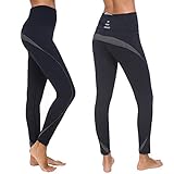 New Minc Damen Sporthose Sport Leggings Tights mit Taschen Blickdichte Trainingshose Yogahose Sportleggins für Fitness Sport Freizeit - H3917-03(Schwarz)/XXL (DE46-48)