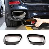 DIYUCAR Für X5 F15 2014-2018 X6 F16 2015-2019 Edelstahl Schalldämpfer Auspuffrohr Throat Tail Cover Trim Schwarz (Schwarz (M Sport Version))