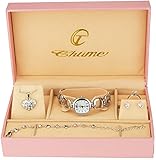 Geschenkset Damen Armbanduhr- - Schmuk Set- Halskette-Ring- Ohrringe - Armband
