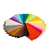 TRIXES 40 Stück Filzstoffplatten - Textil Filz Stoff für DIY Kunst Handwerk Scrapbooking und zum Basteln - Mehrfarbig Rechteckig - Auf Maß zurechtschneidbar - 30cm x 20cm