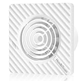 Hon&Guan 100 mm Badlüfter 95 m³/h mit Feuchtigkeitssensor & Nachlauf, Abluftventilator 10 W Leiser Betrieb, IP45 Wandmontage Wandventilator für Bad Lüfter, Dusche, WC lüfter, ABS Deckung, Weiß