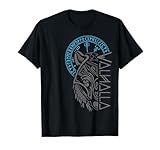 Walhalla Wolf Maske Odin Runen Nordischer Kompass Wikinger T-Shirt
