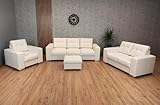Quattro Meble Long-Life Ledermöbel Echtleder Sofagarnitur Mallorca Pik 3 er + 2 er + Sessel + Hocker 60x55 Lederset Echt Leder Couchgarnitur Sofa Couch Möbel Set Farbauswahl !!!