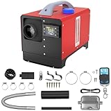 SUBTLETY 12V Diesel Standheizung 8kW Air Dieselheizung 0.18-0.48 L/h Horizontal Diesel Lufterhitzer mit Fernsteuerung LCD Monitor und Schalldämpfer für Auto LKW RV Wohnmobil Boote Bus (Rot, Typ C)