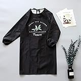Xlabor Schürze mit Ärmeln für Eltern und Kinder Wasserdicht Anti-Oil Stoff Malschürze mit Tasche Küchenschürze Latzschürze Kochschürze Motiv-A Erwachsene