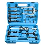 FreeTec 16tlg Innenlager Abzieher Set, 8-58mm Innenabzieher Lager, Grundloch Lagerabzieher Innenlager Auszieher Werkzeug, Kugellager Abzieher Innen mit Gleithammer Satz für Auto LKW Motorrad (Blau)