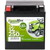 GreenMax Gel 51445 YTX16-BS 12V 14Ah 250A/EN Rasentraktor Batterie Starterbatterie für Aufsitzmäher wartungsfrei