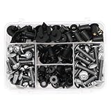 Motorradschrauben M5 M6 Motorrad Verkleidung Schrauben Kit Clips Windschutzscheibe Schrauben Muttern Für Kawasaki ZZR600 ZZR1100 ZZR1200 ZZR 600 1100 1200 Motorrad-Verkleidungsschrauben-Set(Titan)