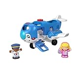 Fisher-Price HJN37 - Little People Flugzeug – mehrsprachige Version, Musikspielzeug-Flugzeug mit Figuren für Kleinkinder und Vorschulkinder ab 1 Jahr