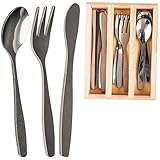 alles-meine.de GmbH 13 TLG. Set Puppen - Besteckset - Edelstahl/Metall - mit Besteckkasten - Besteck für Puppenbesteck/Spielküche - Teeservice & Kaffeeservice - Puppengesch..