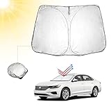 BIBIBO Passat B8 Frontscheibenabdeckung Kompatibel mit VW Passat B8 Valiant 2015-2024, Alltrack 2018-2024, Sonnenschutz Auto Frontscheibe Faltbar, Hitzeschutz Auto gegen UV-Strahlen