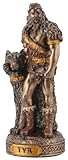 Miniatur Figur germanischer Gott Tyr- bronzefarbend handbemalt by Veronese