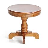 Odoria Puppenhaus Beistelltisch Tisch Miniatur: 1/12 Maßstab Nachttisch Rund für Wohnzimmer Schlafzimmer Vintage - Mini Möbel Holz mit Sockel Braun
