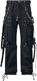 Gothicana by EMP Herren Schwarze Cargohose mit Nieten und Ketten W36L34