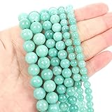 YUEGUANG Natursteinperlen 4-12 mm Aquamarine Lava Opal Rose Quarzs Tiger Augenmondstein runde Perlen für Schmuckherstellung DIY-Armband-Burma Jade,6mm About 62pcs