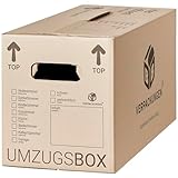 BB-Verpackungen 5x Umzugskartons UMZUGSBOX 632 x 288 x 330 mm 2-wellig (5 Stück) | 100% recycelte Pappe, doppelter Schmetterlingsboden und 3-fache Griffverstärkung