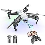 Wipkviey T6 Drohne mit Kamera 1080P, C0 FPV WiFi Quadrocopter mit 2 Akkus, Schwerkraft-Erkennung, Flip Mode, Ein-Tasten-Start & Headless Mode für Beginner, Mädchen/Jungen Spielzeug Geburtstagsgeschenk