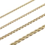 RWQIAN Kordelkette Herren goldkette Edelstahl verdrehte kette 4mm Damen Halskette 65CM