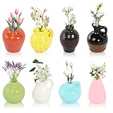 Mini Vase Magnet 8 Stück Mini Vasen Magnete Kühlschrank 3D Magnet Vase Cute Lustige Kühlschrankmagnete für Familie Küche und Büro Dekoration
