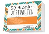 Sophies Kartenwelt Blanko Postkarten Set mit 50 Karten - Gestalte und bedrucke deine eigenen Postkarten auf hochqualitativem 350g / m² Papier