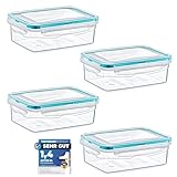 astor24 Premium Frischhaltedosen - Mealprep - 4x 800ml - 100% luftdicht und auslaufsicher -40 bis +100 Grad - Aufbewahrungsbox - Vorratsdosen - Spülmaschinen- Gefrierschrank geeignet - BPA frei