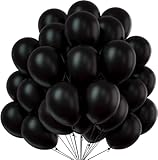 50x Luftballons schwarz - Ø 35 cm für Geburtstag & Hochzeit & Party & Kindergeburtstag - Luft & Helium als Dekoration