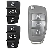 KONIKON 2 Stück Tastenfeld 3 Tasten Auto Schlüssel Ersatz Gummi Neu passend für Audi A3 A4 A5 A6 A8