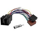 Hoembpn Autoradio Radioadapter Set 16 Pin ISO Stecker auf Buchse Kabel, DIN/ISO Antennenadapter Klemme 15 + 30 steckbar Verlängerung Radio Adapter Stecker, Kompatibel Opel VW Fiat Mercedes Renault