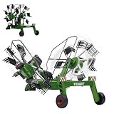 JAMARA 412589 - Fendt Former für RC Fendt Traktor 405035 - rotierende Zinken während des Fahrbetriebs, ferngesteuerte hochklappbare Auslegerarme, Anhängerkupplung vorne, grün