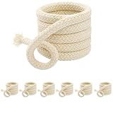 6 Stück 1 Meter Length Docht für Öllampen, Rund Dicker Lampendocht, Baumwolle Docht, 6 mm Austauschbar Öllampendocht, für Öl, Alkohollampen, DIY und Handgefertigte Kerzenherstellung