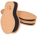 SULPO 3 Paar Echtleder Einlegesohlen, Premium Leder Aktivkohle Einlagen, Geruchsabsorber Anti - Schweiß Einlagen, atmungsaktiv