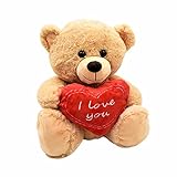 Bär mit Herz I Love You 30 cm Hellbraun Kuscheltier