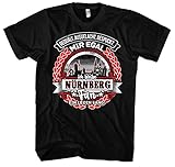 EIN Leben lang Nürnberg Herren T-Shirt | Stadt - Nürnberg Skyline - Fussball - Sport - Nürnberg Shirt - Ultras | Schwarz (XL)