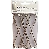 4 Kiltnadeln silberfarben 100 mm Sicherheitsnadeln groß, Schmucknadeln Ziernadeln, sl, 3053