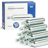 ICO CO2 Kartusche Fahrrad,10 Stück, Reines CO2 16g für Blitzschnelle MTB & Rennrad Befüllung mit CO2 Fahrradpumpe, Lebensmittelecht CO2 Kapseln 16g für Bierzapfanlagen