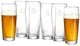 Ritzenhoff & Breker Bierglas-Set Willi 500 ml, 6-teilig, Geeichte Biergläser (0,5l) für Zuhause & Gastronomie, Glas, Farblos (Transparent), Durchsichtig