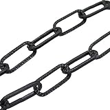 1,5m Eisenkette Schwarz gehämmert | Ø 3mm Strukturierte Leuchtenkette mit 5kg Tragkraft | Ringkette, Zierkette für Pendelleuchten und Deko