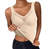BH Hemd Damen mit Cups Damen Unterhemd Shapewear Bauchweg Hemd Formende Oberteile BH Tank Tops Hemdchen Spitze Westenoberteil Vests Shaping Bauch Weg Shirts Body Shaper
