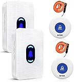 Daytech Notrufknopf Für Senioren Wireless Mobiler Alarm Hausnotruf Notfallknopf Für Senioren,Kinder Und Schwangere Geeignet Set 2 Sender Und 2 Empfänger Reichweite Beträgt 800+ Fuß