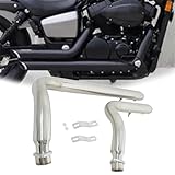 Auspuffteil Für VT 750/750C 2004-2024 2023 2022 2021 2020 2019 2018 2017 Motorrad Auspuffrohr Chrom/Schwarz Auspuff Volle Link Rohr Edelstahl(Chrome)