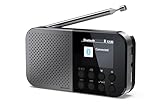 SHARP Osaka DR-P520(GY) Tragbares Digitalradio – DAB+, DAB, FM-Radio mit BestTune, 120 Speicherplätzen, wiederaufladbarem Akku, USB-C-Ladung, Slideshow-Funktion, kompaktem Handheld-Design – Grau