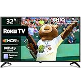 CHIQ L32G5NV 32 Zoll Roku TV, Smart TV, HD HDR10, DVB-T2/T/C/S/S2, Multi-Entertainment, Dolby Audio, Mobile Steuerung, Sprachassistent, BBC, Disney+, 2.4&5G WiFi, USB 2.0, Schwarzer Rahmen Neu