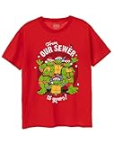 Teenage Mutant Ninja Turtles Aus Unserer Kanalisation Zu Deinem Roten Herren Weihnachten T-Shirt Festliche TMNT Grafik T-Shirt Urlaub Karikatur