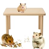 BbiuRer Hamster Zubehör, Hamster Plattform aus Holz, 25x14 cm für Hamsterkäfig, Kletter- und Balancierspielzeug für Kleintiere wie Chinchillas und Meerschweinchen