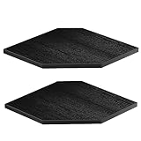 JJL Eckregal-Wandhalterung, Set mit 2 schwebenden Eckregalen mit Drahtloch, für Wandaufbewahrung wie Überwachungskamera, Wandregal für Hausdekoration, Raumdekoration (30 cm, schwarz)