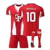 Bayern Trikot 11 Musiala Trikot 25/26 New Heimtrikot,11 Musiala Trikot mit T-Shirt Shorts Socken für Kinder,Authentisch,Atmungsaktiver Stoff - Fan Must Have!