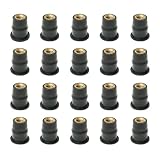 JNNJ 20 Stück Motorrad-Windschutzscheiben-Muttern, M5 Gummi-Well-Muttern, Windschutzscheiben-Schrauben Gummi Boote, Windschutzscheibe Schrauben Wellnut Bolzen(9.5mm)